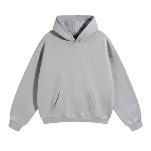 Haute qualité poids lourd solide hiver hommes grande taille sweats à capuche 100% coton décontracté polaire écologique - Product Image 5