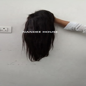 วิกผมลูกไม้แบบเต็มศีรษะวิกผมอินเดียเรียงเป็นลอนโปร่งแสง - Product Image 1