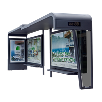 Abri d'arrêt de bus en aluminium de nouvelle conception de haute qualité avec forme rectangulaire MUPI Lightbox pour la publicité extérieure