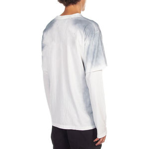 Camiseta de algodón 100% para hombre, Camiseta holgada con estampado de logotipo personalizado de doble capa para hombre, camiseta de gran tamaño, Top de moda - Product Image 2