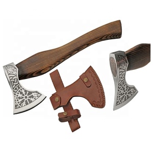 ขวานปลอกหนังและขวานเหล็กคาร์บอนสูงงานแฮนด์เมดพร้อมด้ามไม้เถ้าบริการ OEM ODM สั่งตามสั่ง - Product Image 1