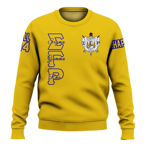 Sudadera con Cuello Redondo Azul y Dorado de la Hermandad Sigma Gamma Rho 1922, Ropa Griega, Sudadera de Forro Polar Premium, Estilo de Regalo de Invierno para Mujer - Product Image 5