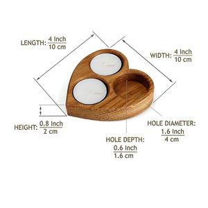 Bougeoir en bois fait à la main en forme de coeur photophore bougeoir décoratif pour un éclairage exquis décoration de vente chaude - Product Image 6