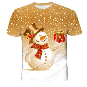 Ofertas de Ropa Navideña, Camisetas Modernas de Secado Rápido para Hombre, Estampado Navideño, Tejido Ligero, 100% Poliéster, Suministro al por Mayor - Product Image 1