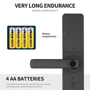 Tuya Wifi Cerradura Inteligente木製電子指紋キーレスRFIDデジタルスマートドアロックリモコンアパート用 - Product Image 5