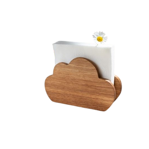 Servilletero de madera de acacia moderno, dispensador de servilletas de madera de pie de alta calidad para Decoración de mesa de boda disponible en stock - Product Image 1