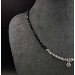 Collar de Espinela Negra y Cristal Herkimer - Product Image 2