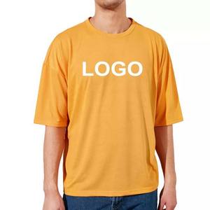 เสื้อยืดแขนสั้นสำหรับผู้ชายเสื้อยืดผ้าคอตตอนสี100% พิมพ์ลายปักสีเหลืองล้วนสำหรับใส่ในฤดูร้อน - Product Image 1