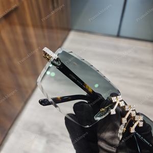 Diamond Tester Hip Hop Gafas de sol con tonos verde oscuro VVS Moissanite Diamonds Nuevo diseño Joyería de moda para hombres - Product Image 4