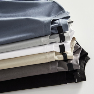 Alta calidad de gran tamaño Drop Shoulder hombres personalizado impreso al aire libre Casual cuello redondo manga corta Camiseta para hombres DDP envío - Product Image 2