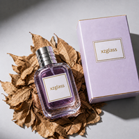 Flacon de parfum en verre de luxe haut de gamme, flacon de parfum vide carré, logo imprimé à l'écran