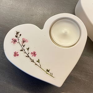 Lampe à thé en forme de coeur chandelier gypse Silicone moule bricolage résine processus béton ciment coulée décoration de la maison Silicone moule - Product Image 5