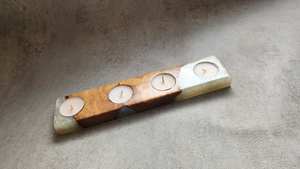 Bougeoir décoratif artisanal en résine et bois avec bougie d'aromathérapie pour la maison, l'hôtel, la Saint-Valentin et les mariages - Product Image 5