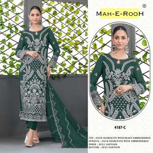 Salwar Kameez de luxe indien pakistanais brodé costumes pour les femmes pour les mariages et fêtes au prix de gros - Product Image 4