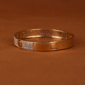 Round Cut Moissanite Diamond 10kt <b>Gold</b> Plated Minimalist Luxury <b>Bracelet</b> for Men's Birthday Gift Classic Style - Product Image 2