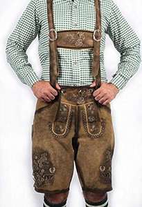 Shemax Trachten กางเกงขาสั้นผู้ชาย lederhosen สีเทา OEM แบบกำหนดเองใหม่บาวาเรีย Oktoberfest Lederhosen - Product Image 4
