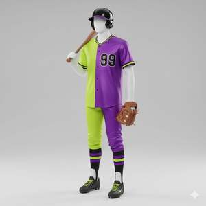 Uniforme de baseball personnalisé de haute qualité, respirant, imprimé numériquement, ensembles de maillot et de pantalon pour les vêtements d'équipe - Product Image 4