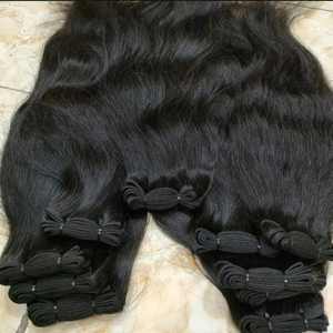 Venta al por mayor de extensiones de cabello Virgen de la India del sur de la máquina de trama de doble dibujado paquetes de cabello humano natural - Product Image 3