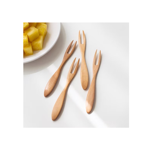 Fourchette en bois de style Logo personnalisable Dessert ménager créatif Parties jetables pour différentes tailles - Product Image 3