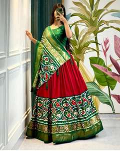 Lehenga choli อินเดียผ้าไหมทัสซาร์ - Product Image 3
