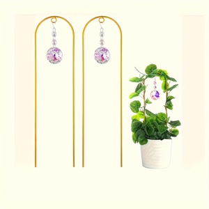Deux treillis végétaux en EVA doré avec un pendentif en cristal - pour décorer les jardins intérieurs ou extérieurs - Product Image 3