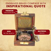 Llavero con Brújula de Cobre Clásica Vintage, Versículo Bíblico, Confía en el Señor con Todo tu Corazón, Regalo Cristiano, Bautismo, Confirmación, Rectangular