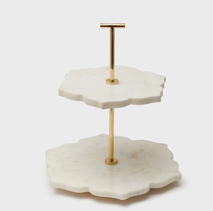 Soporte de pastel de mármol Mango de latón Forma de mármol redonda Artesanía Utensilios para hornear Herramientas para pasteles Soporte de pastel de postre al precio más bajo - Product Image 2