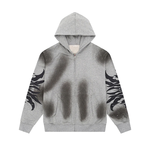 Venta al por mayor de alta calidad 100% algodón 400G de gran tamaño Complexcon Zip-up Monkey Wash Rivet Print Streetwear hombres sudaderas con capucha y sudadera - Product Image 5