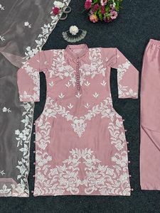 Hot Selling New Designer Ethnic Wear Party Wear Thread Work Top Dupatta Set Salwar Kameez Kurti Pant Set Wholesale Natural - Product Image 5