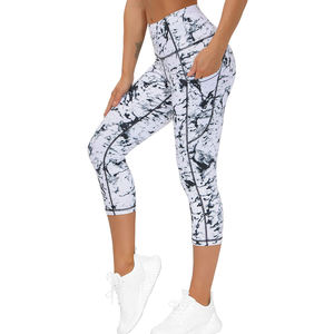 Nuevo diseño sin costuras Tie Die pantalones de cintura alta estampado entrenamiento mujeres pantalones de chándal Fitness Yoga mallas básicas - Product Image 1