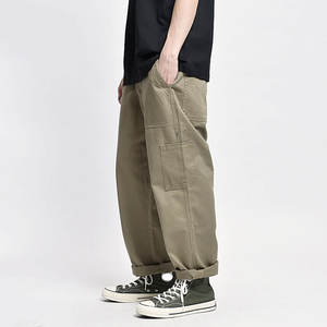 Pantalon cargo en toile de qualité supérieure pour hommes, vêtements d'extérieur décontractés de grande taille avec pantalons d'hiver droits à poches multiples - Product Image 2