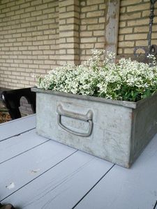 decorative rustic vintage rectangular galvanized metal flower planter for garden big metal decorative flower planter - Product Image 5