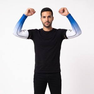 Manches de protection solaire pour cyclisme en polyester et élasthanne, logo personnalisé sublimé, vente en gros OEM - Product Image 1