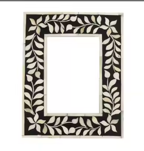 Taille Floral Noir Os Incrustation Mosaïque Vintage Populaire Design Bas Prix par croissant artisanat - Product Image 2