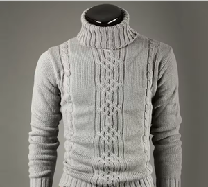 Classic Men's Winter Warm Fleece Pullover Knitwear Sweater Cozy & Comfy with Comfortable <b>Stretchy</b> <b>Fabric</b> Sustainable Logo Front - Product Image 2