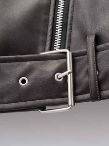 Women's Long <b>Sleeve</b> Zipper Lapel Spring Autumn Clothing Street Pu Leather <b>Short</b> Coat Motorcycle Clothing Leather <b>Jacket</b> - Product Image 5