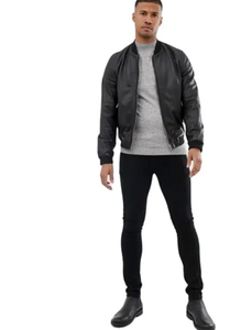 Chaqueta informal de cuero genuino de alta calidad para hombre, venta al por mayor, ropa de calle de moda, tinte negro largo con cintura con cinturón para la temporada de invierno - Product Image 3