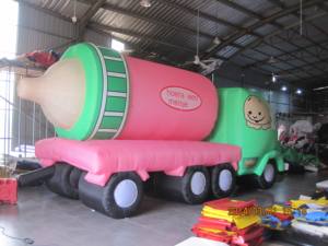 Camion gonflable électrique avec bouteille de lait pour la publicité de marque, type ballon, utilisant une pompe à air - Product Image 1