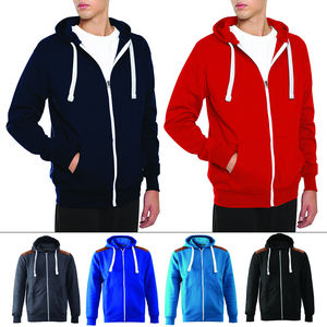 Sudadera con Capucha y Cierre de Cremallera para Hombre, Cuello Alto, Logotipo Personalizado, Transpirable y Resistente al Viento, Poliéster/Algodón - Product Image 4