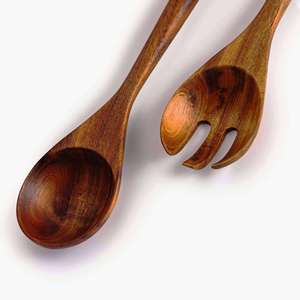 Juego de servidor de ensalada de madera indio hecho a mano, venta al por mayor de fábrica, herramienta de cocina para el hogar - Product Image 3