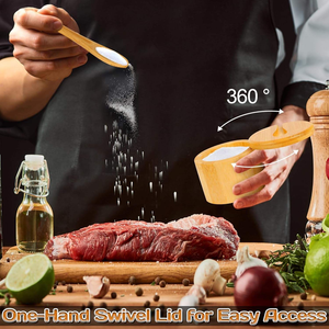 Boîte à épices en bois artistique avec couvercle décoratif sculpté à la main, boîte à masala en bois artisanale avec couvercle transparent facile à soulever - Product Image 3