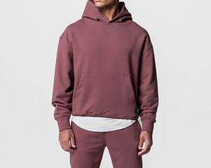 Sweat à capuche vierge 2 pièces pour homme Jogger Survêtement Coton 320GSM French Terry Pull Sweatshirt Gym Sportswear Casual Set - Product Image 1
