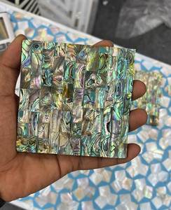 Ensemble de dessous-de-verre de haute qualité de 4 pièces avec incrustation de nacre multicolore, vaisselle, tapis et coussinets de table, dessous-de-verre pour le thé - Product Image 1