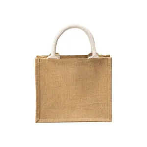 Borsa Tote Mini in Juta Personalizzabile con Tasca per Gadget, Articolo Promozionale Personalizzabile - Product Image 3