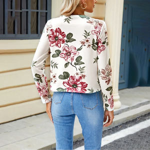 เสื้อแจ็กเก็ตด้านหน้าแบบเปิดพิมพ์ลายดอกไม้สำหรับผู้หญิงเสื้อผ้าที่ระบายอากาศได้ดีสำหรับฤดูใบไม้ผลิและฤดูใบไม้ร่วง - Product Image 2