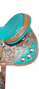 Selle occidentale en cuir pur de course de chevaux anglais de haute qualité fabriquée à la main en cuir véritable Ranch Trail Roping produits indiens - Product Image 5