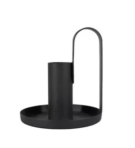 <b>Taper</b> <b>Candle</b> Holders for Candlesticks with Handle Matte Black Wrought Iron Metal <b>Candle</b> Stick Holders - Product Image 1