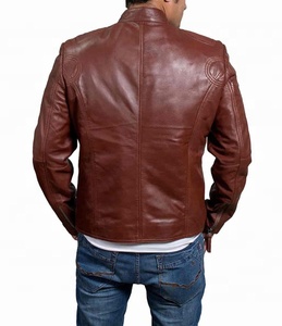Genuine High Quality Windproof Breathable Stylish Stand Collar Leather Jacket Pattern <b>Decoration</b> for <b>Winter</b> jacket for men - Product Image 3