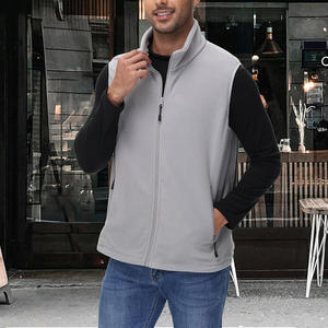 Chalecos de lana para exteriores para hombre con cremallera completa con opciones de etiqueta de impresión de logotipo bordado personalizado para uniforme o ropa deportiva - Product Image 4