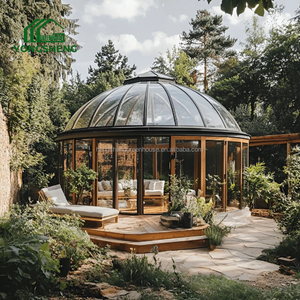 Hotel Camping Sunroom de vidrio con marco de acero galvanizado en baño caliente de lujo Pequeño Solarium Round Sun House Dome Sunrooms para jardín - Product Image 2